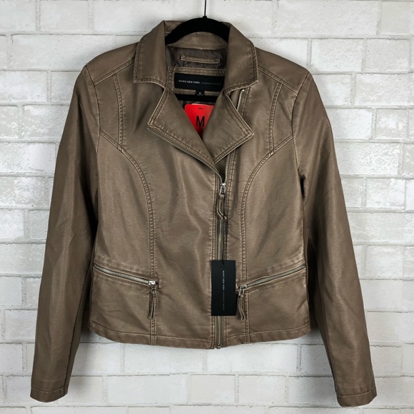 Andrew Marc Jackets & Blazers - Andrew Marc Faux Leather Moto Jacket